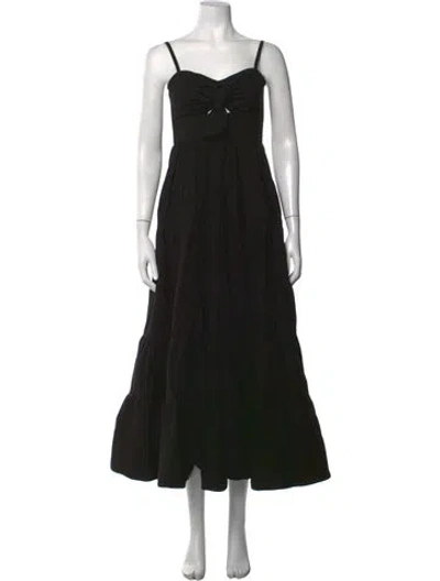 Pre-owned Kate Spade V-neck Midi Length Dress In Black