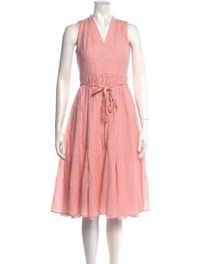 Pre-owned Kate Spade V-neck Midi Length Dress In Pink