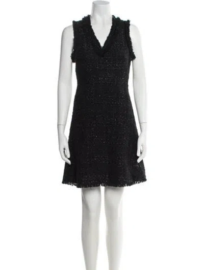 Pre-owned Kate Spade V-neck Mini Dress In Black