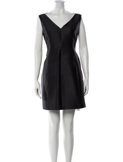 Pre-owned Kate Spade V-neck Mini Dress In Black