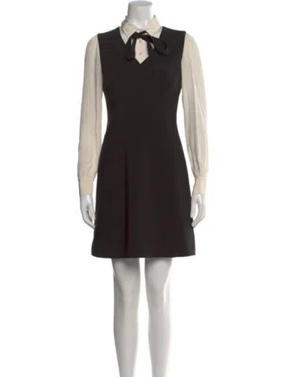 Pre-owned Kate Spade V-neck Mini Dress In Black