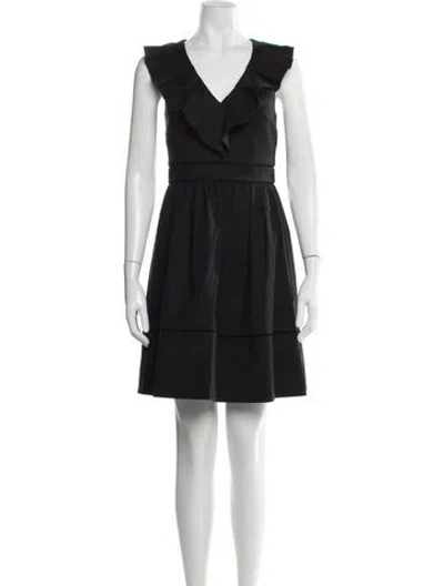 Pre-owned Kate Spade V-neck Mini Dress In Black