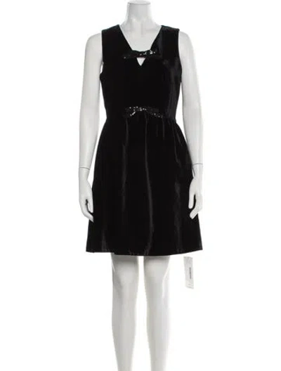 Pre-owned Kate Spade V-neck Mini Dress In Black
