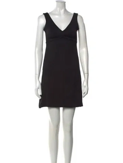 Pre-owned Kate Spade V-neck Mini Dress In Black
