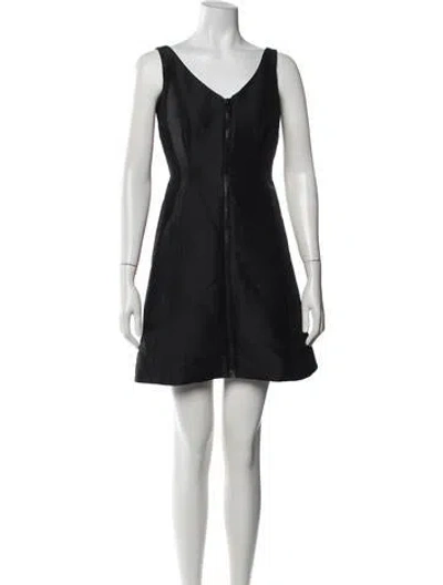 Pre-owned Kate Spade V-neck Mini Dress In Black