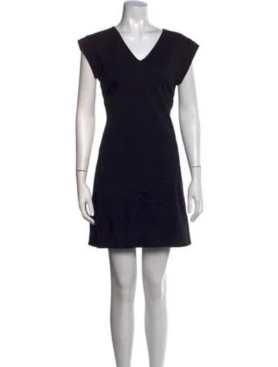 Pre-owned Kate Spade V-neck Mini Dress In Black
