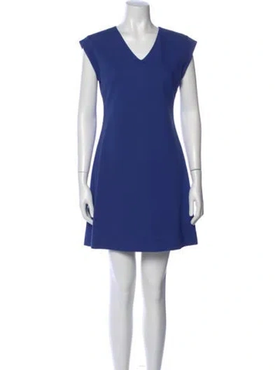 Pre-owned Kate Spade V-neck Mini Dress In Blue