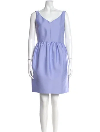 Pre-owned Kate Spade V-neck Mini Dress In Blue