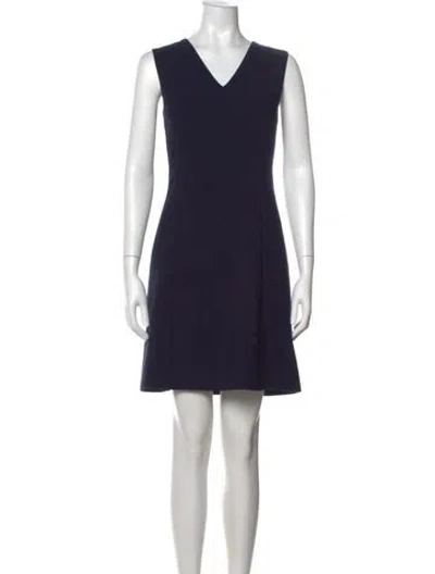 Pre-owned Kate Spade V-neck Mini Dress In Blue