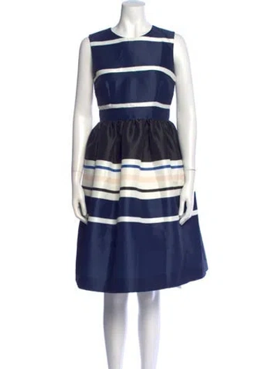 Pre-owned Kate Spade V-neck Mini Dress In Blue