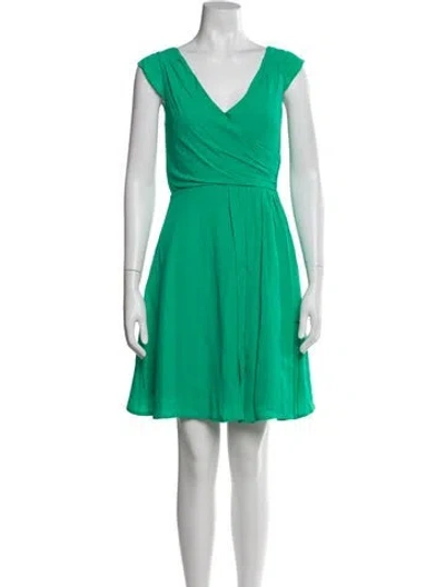 Pre-owned Kate Spade V-neck Mini Dress In Green