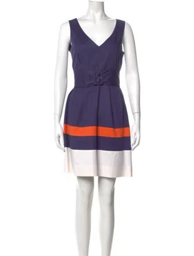 Pre-owned Kate Spade V-neck Mini Dress In Multi