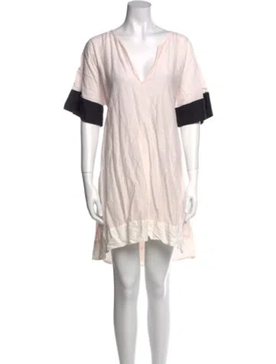 Pre-owned Kate Spade V-neck Mini Dress In Neutral