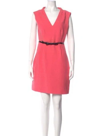Pre-owned Kate Spade V-neck Mini Dress In Pink