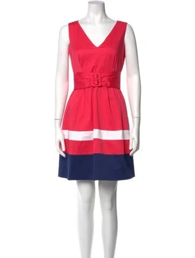 Pre-owned Kate Spade V-neck Mini Dress In Pink