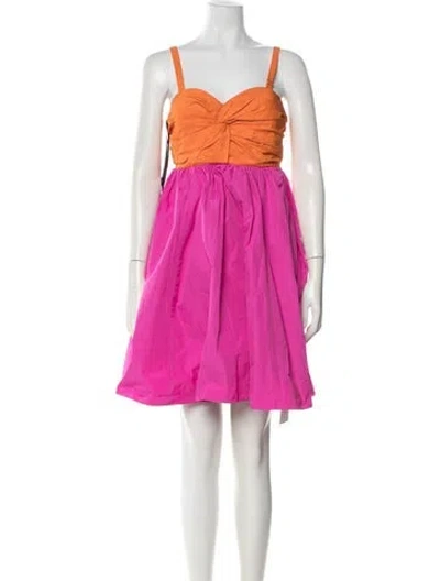 Pre-owned Kate Spade V-neck Mini Dress In Pink