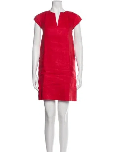 Pre-owned Kate Spade V-neck Mini Dress In Red
