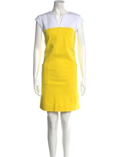 Pre-owned Kate Spade V-neck Mini Dress In White