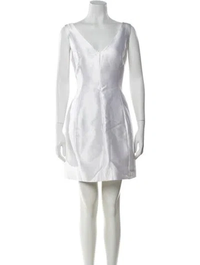 Pre-owned Kate Spade V-neck Mini Dress In White