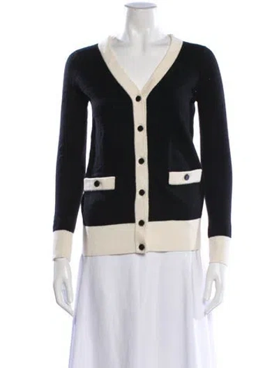 Pre-owned Kate Spade V-neck Sweater In Black