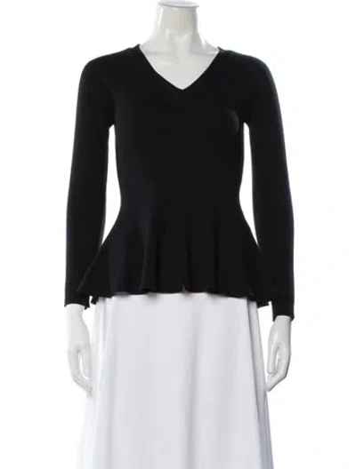 Pre-owned Kate Spade V-neck Sweater In Black