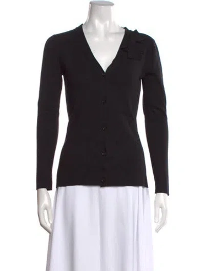 Pre-owned Kate Spade V-neck Sweater In Black