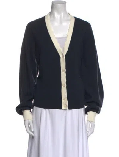 Pre-owned Kate Spade V-neck Sweater In Blue