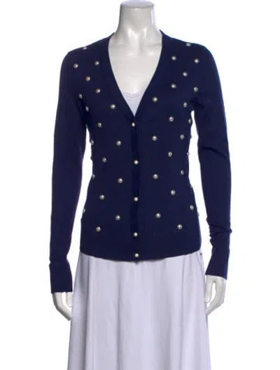 Pre-owned Kate Spade V-neck Sweater In Blue