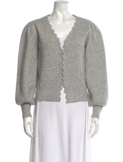 Pre-owned Kate Spade V-neck Sweater In Gray