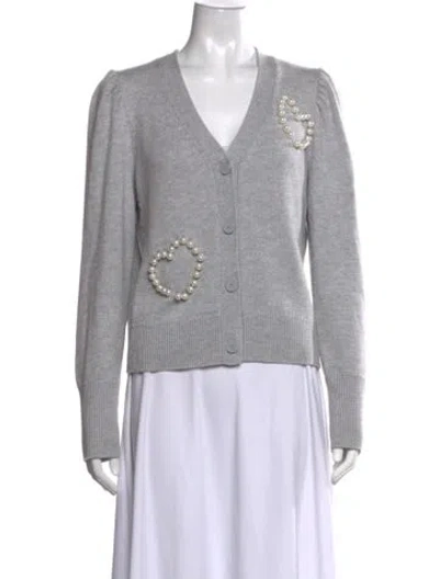 Pre-owned Kate Spade V-neck Sweater In Grey
