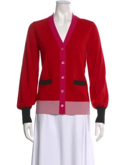 Pre-owned Kate Spade V-neck Sweater In Multi