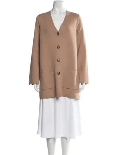 Pre-owned Kate Spade V-neck Sweater In Neutrals