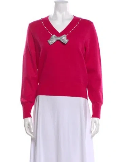 Pre-owned Kate Spade V-neck Sweater In Pink