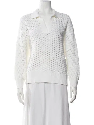 Pre-owned Kate Spade V-neck Sweater In White