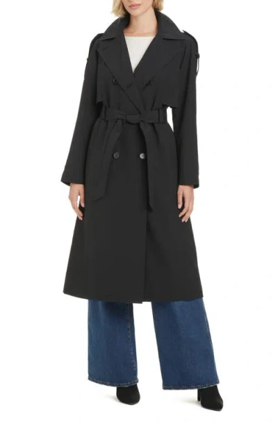 Kate Spade Water Resistant Double Breasted Trench Coat In Black