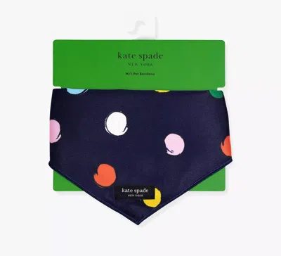 Kate Spade Watercolor Dot Pet Bandana M/l In Blue