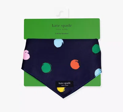Kate Spade Watercolor Dot Pet Bandana S/m In Blue