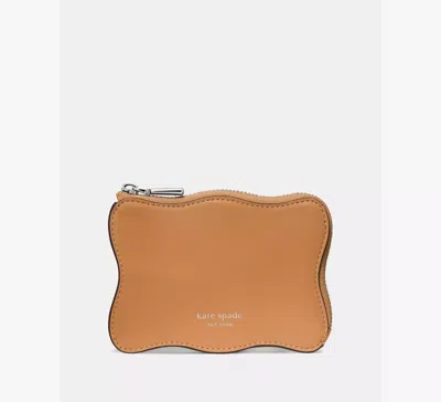 Kate Spade Wavy Mini Zip Card Case In Brown