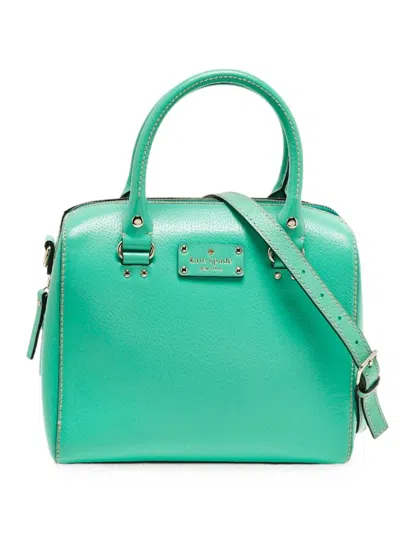 Pre-owned Kate Spade Wellesley Alessa Leather Tote Bag In Green