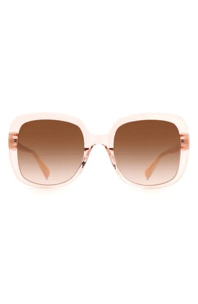 Kate Spade Wenonags 56mm Square Sunglasses In Pink/ Brown Sf