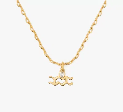 Kate Spade What's Your Sign Aquarius Mini Pendant In Clear/gold