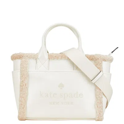 Pre-owned Kate Spade White Faux Fur Elastane Leather Handbag Shoulder Bag ()