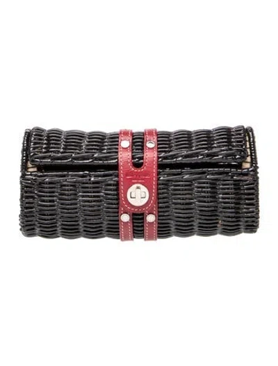 Pre-owned Kate Spade Wicker Clutch In Black