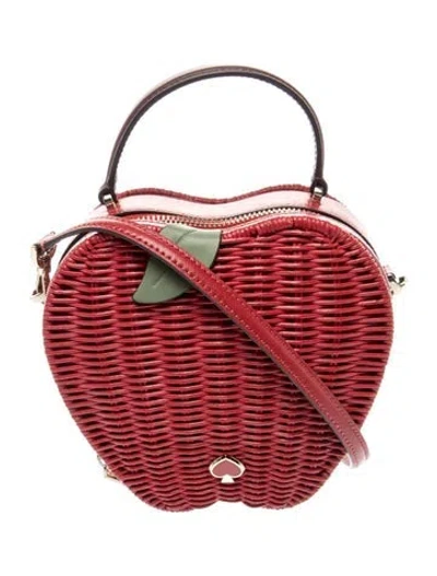 Pre-owned Kate Spade Wicker Shoulder Bag In Red