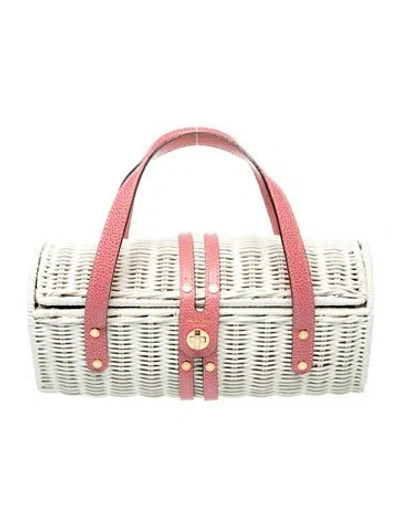 Pre-owned Kate Spade Wicker Top Handle Bag In Multi