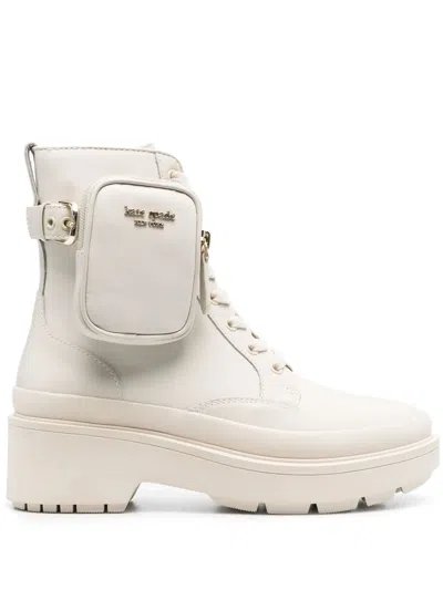 Kate Spade Winona Lace-up Ankle Boots In Neutrals