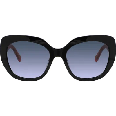 Kate Spade Winslet 55mm Gradient Cat Eye Sunglasses In Black