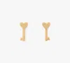 Kate Spade With All My Heart Key Studs In Gold