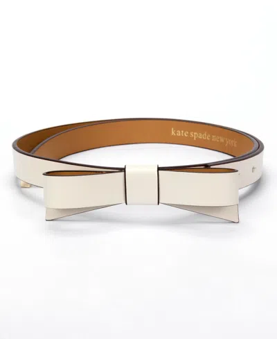 Kate Spade Women's 19mm Bow Belt In French Cream