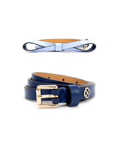 Kate Spade Women's 2 For 1 Belts Set In French Navy